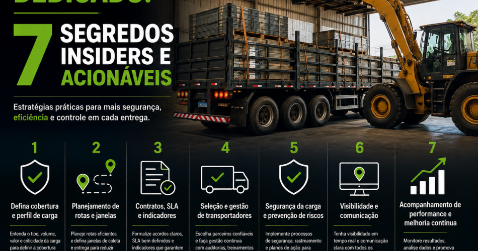 Transporte dedicado: 7 segredos insiders e acionáveis
