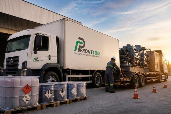 Transporte rodoviário de cargas para empresas: dedicado, industrial e químico com segurança